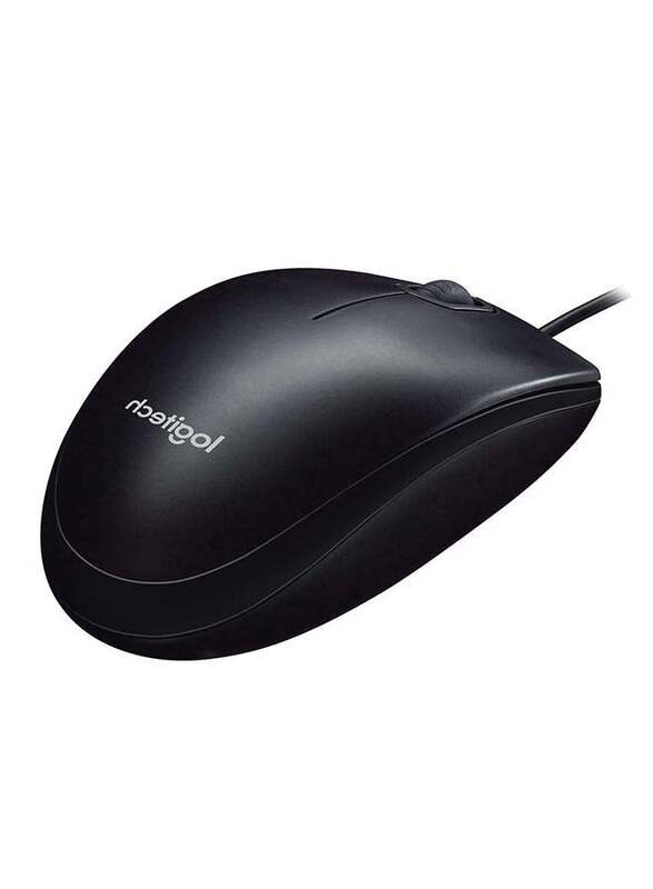 Logitech M90 Full-Size Wired Optical Mouse, Black