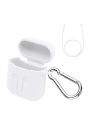 Apple AirPods Protecting Case Cover with Carabiner, White