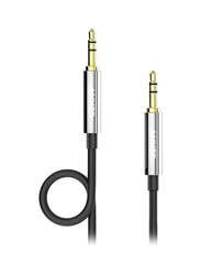 Anker 1.2 Meters Male To Male Auxiliary Audio Cable, Black/Grey/Gold