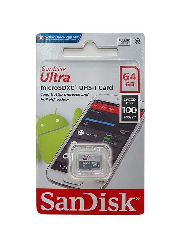 Sandisk 64GB miniSDXC Memory Card, White/Grey