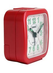 Casio TQ-141-4DF Analog Alarm Desk Clock, Red/Black/Green