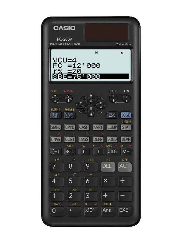 

Casio School and Math Calculator Financial Calculator, FC-200V-2, Black