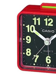 Casio Square Shape Analog Alarm Clock, Red