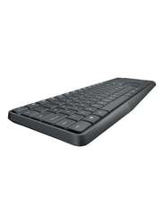 Logitech MK235 Wireless English/Arabic Keyboard and Mouse with 2.4 Gaz USB Receiver, Grey