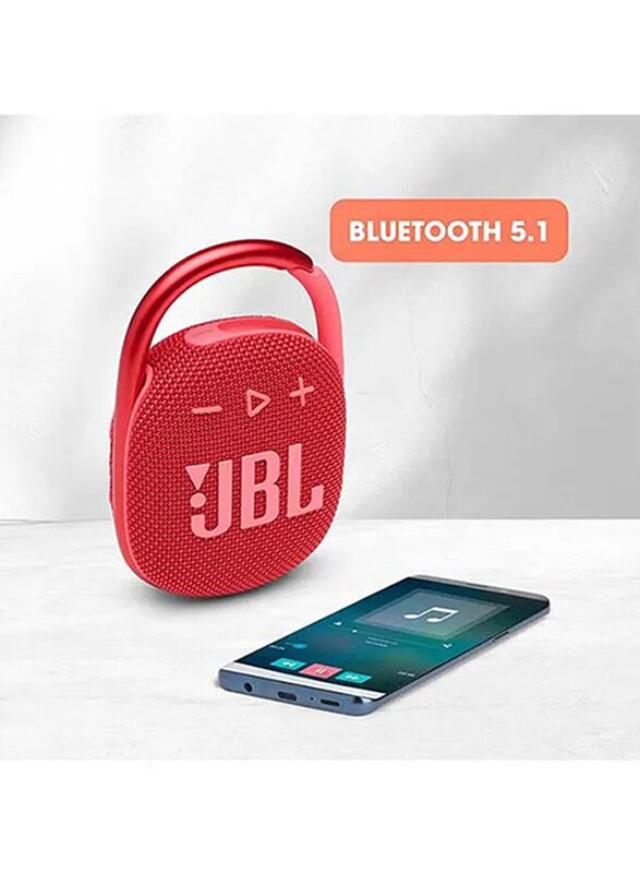 JBL Clip 4 IP67 Water Resistant Portable Bluetooth Speaker, Blue/Coral