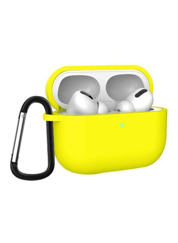 Apple AirPods Pro Protective Silicone Case with Carabiner, Neon Yellow