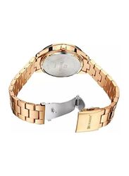 Curren Analog Watch for Women with Stainless Steel Band, Water Resistant, 9007MMB, Gold/White