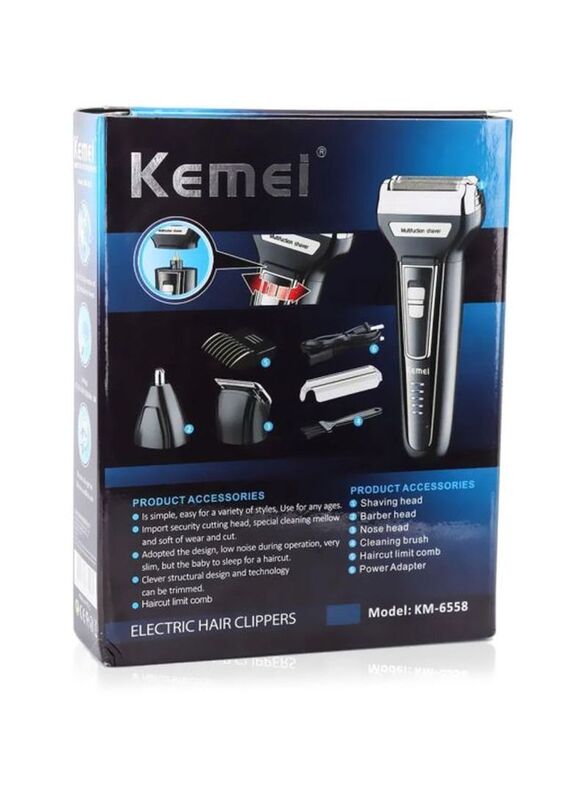 Kemei 3-In-1 Electric Trimmer Set, KM-6558, Black