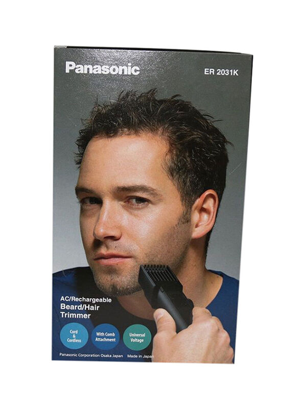 Panasonic Professional Rechargeable Electric Hair Trimmer, ER-2031k, Black