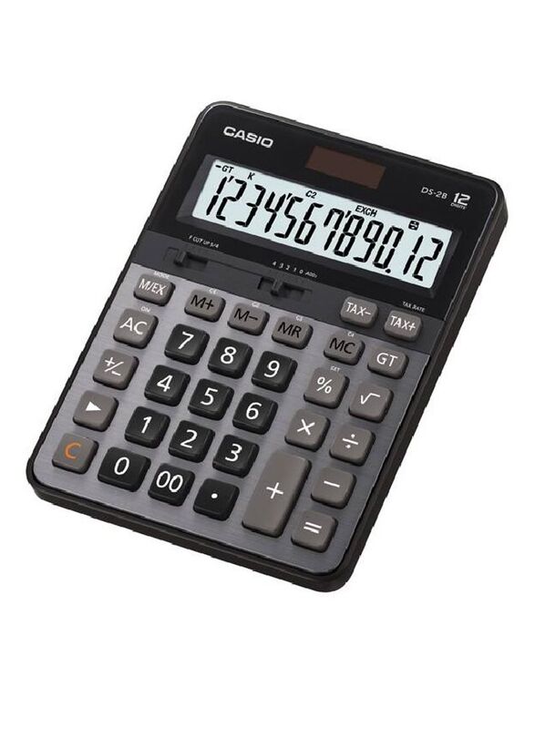Casio 12-Digits Heavy Duty Office Calculator, DS-2B, Grey/Black