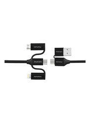 Promate Penta Power 6-in-1 Multi Charging Cable, USB Type C/USB Type A to Multiple Charging Cable for Smartphones, Black