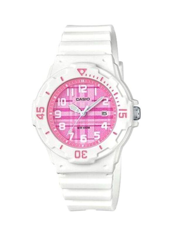 

Casio Youth Analog Watch for Women with Resin Band, Water Resistant, LRW-200H-4CVDF, White-Pink