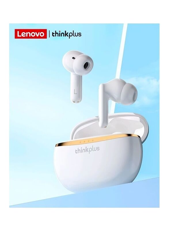 Lenovo XT98 Live Pods Wireless In-Ear Noise Cancelling Earbuds, White