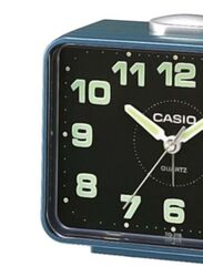 Casio Table Analog Alarm Clock, Blue/Silver