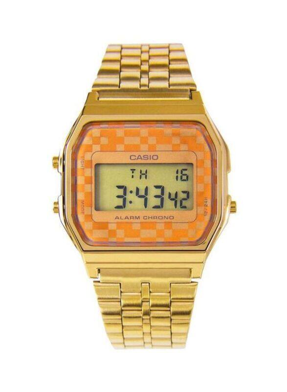 

Casio Vintage Series Digital Watch for Men with Stainless Steel Band, Water Resistant, A159WGEA-9ADF, Gold/Multicolour