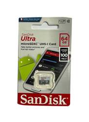 Sandisk 64GB microSDXC Memory Card, White/Red/Grey