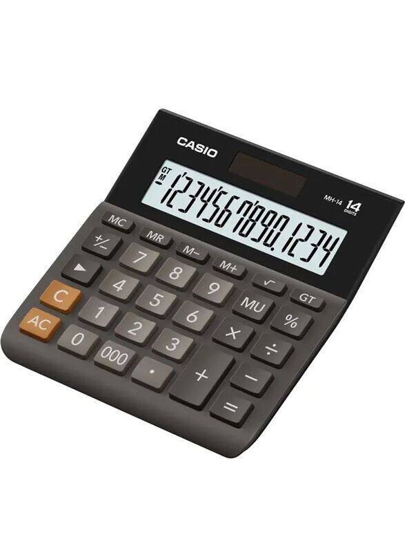 

Casio Digits Wide H Calculator, MH-14-BK 14, Black/Grey