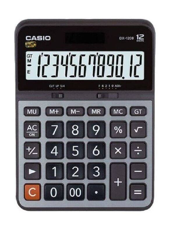 

Casio 12-Digit Basic Calculator, DX-120B, Black/Grey