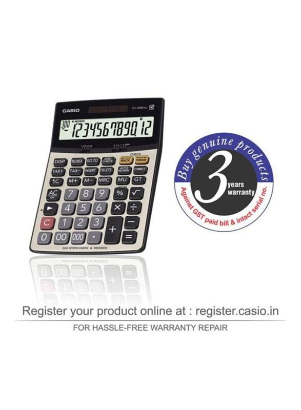 Casio Desktop Calculator, DJ-220D Plus, Grey/Black