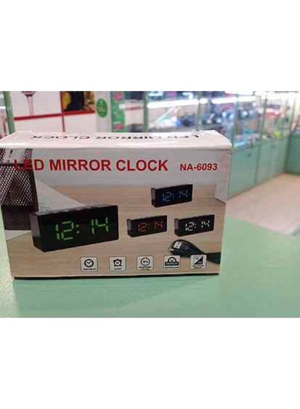 LED Mirror Clock, NA6093, Black