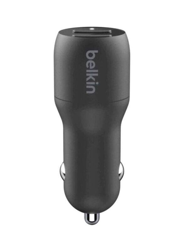 

Belkin Dual Port USB-A Car Charger, Black