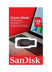 SanDisk 128GB Cruzer Blade USB Flash Drive, Black/Red