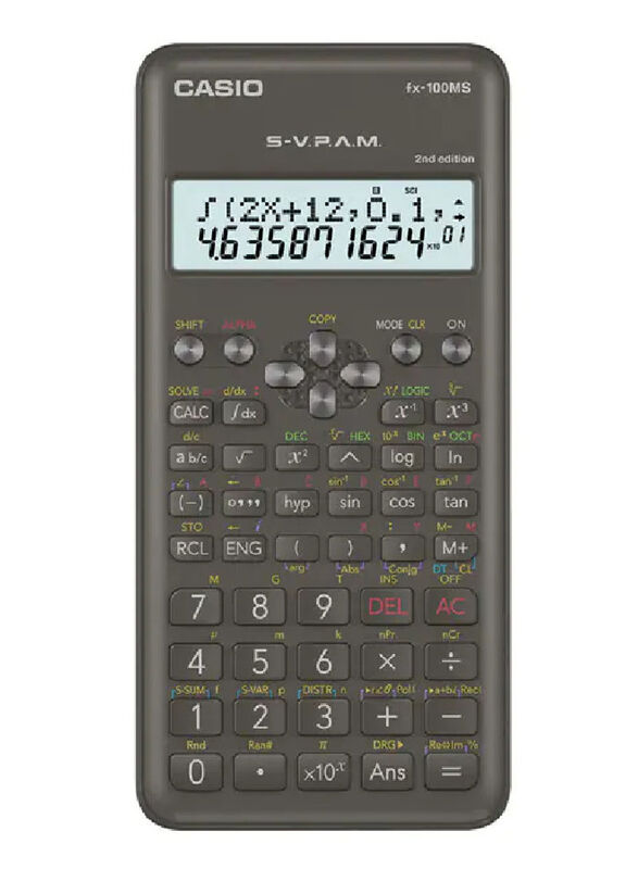 Casio 2nd Edition Non-Programmable Scientific Calculator, FX-100MS, Black