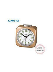 Casio Square Shape Analog Alarm Clock, Brown/Silver