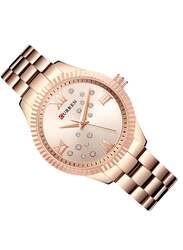 Curren Analog Wrist Watch for Women with Stainless Steel Band, Water Resistant, Rose Gold