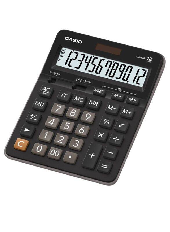 

Casio 12-Digit Basic Desk Calculator, GX-12B, Black/Grey