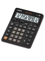 Casio 12-Digit Basic Desk Calculator, GX-12B, Black/Grey