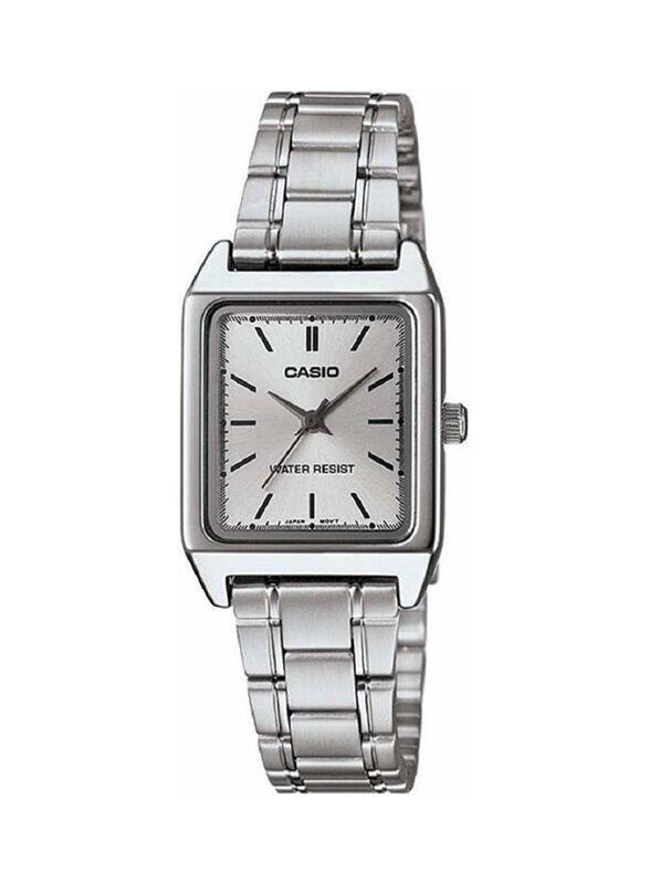 

Casio Dress Analog Watch for Women with Stainless Steel Band, Water Resistant, LTP-V007D-7EUDF, Silver-White