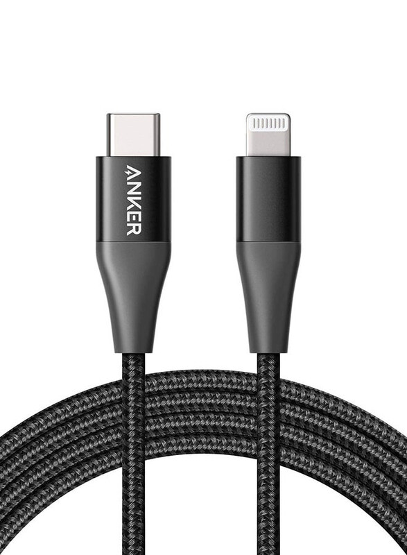 

Anker PowerLine+ II Lightning Cable with Travel Pouch, USB Type-C To Lightning for Smartphones/Tablets, A8653H11, Black