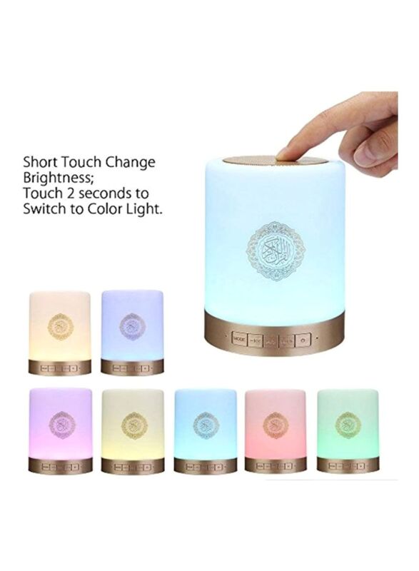 Bluetooth Lamp Speaker, White/Gold