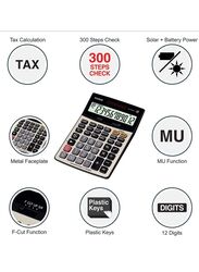 Casio Plus Check and Recheck Desktop Business Calculator, DJ-220D, Black/Grey