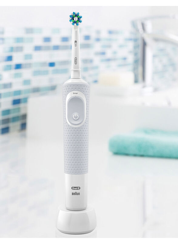 Oral B Vitality 100 Cross Action Rechargeable Toothbrush, White