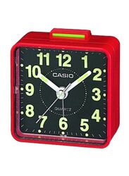 Casio TQ-140-4DF Analog Alarm Desk Clock, Red/Black/Green