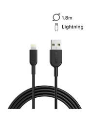 Anker 6 Feet Powerline II Lighting Data Sync And Charging Cable, Black