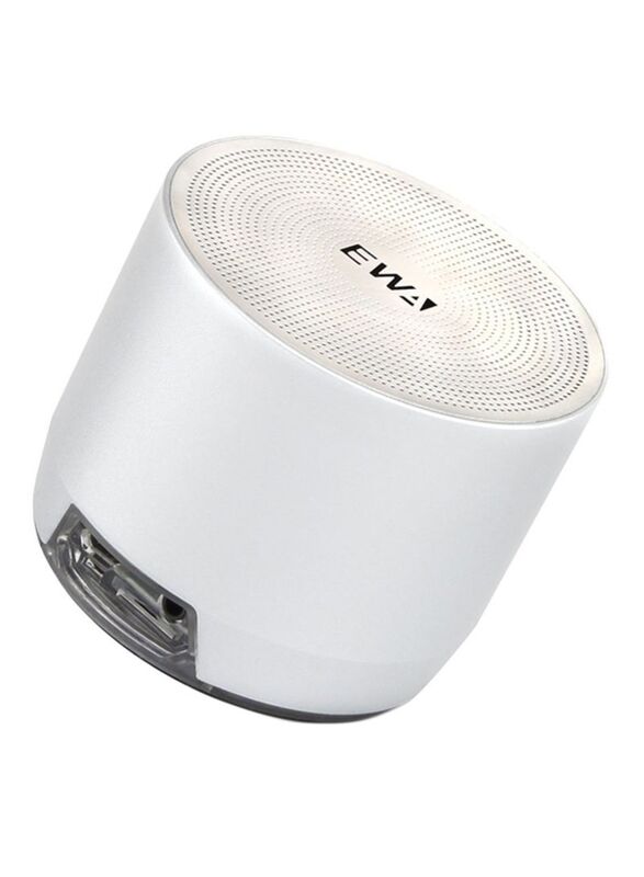 Portable Wireless Speaker with Passive Subwoofer, Silver
