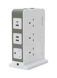 Promate 14-in-1 Multi-Socket Power Tower, White