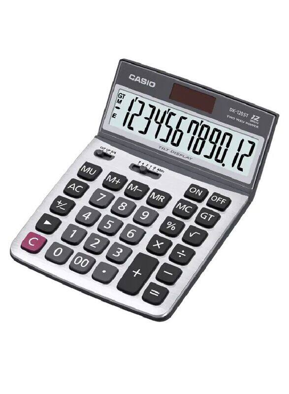 

Casio 12 Digits Basic Calculator, DX-120ST, White/Grey