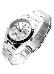 Casio Enticer Analog Wrist Watch for Women with Stainless Steel Band, Water Resistant and Chronograph, LTP-2083D-7A, Silver