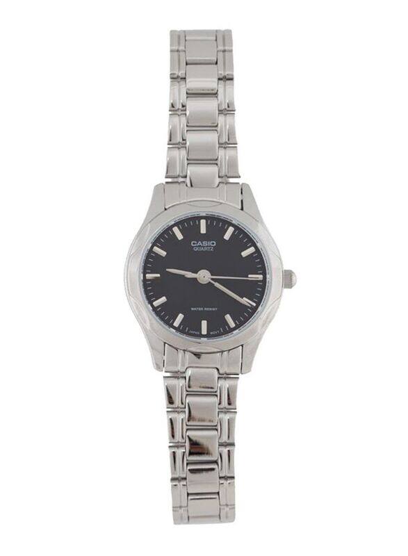 

Casio Enticer Analog Quartz Watch for Women with Stainless Steel Band, Water Resistant, LTP-1275D-1ADF, Black/Silver