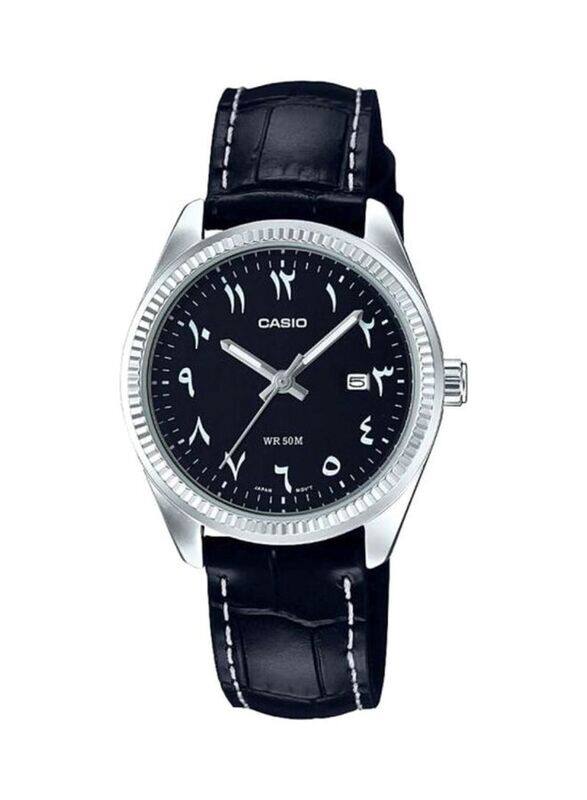 

Casio Enticer Analog Watch for Women with Leather Band, Water Resistant, LTP-1302L-1B3VDF, Black