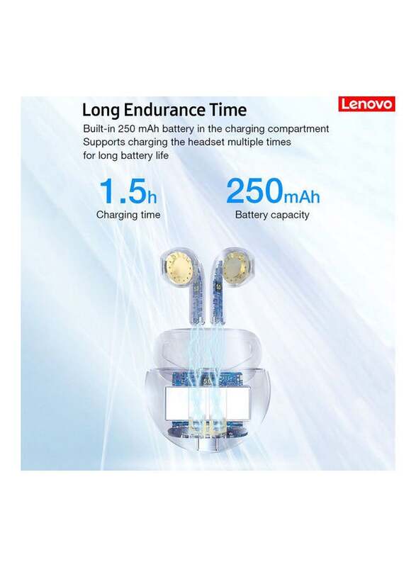 Lenovo LivePods HT38 TWS Wireless In-Ear Noise Cancelling Earphones with Mic, White