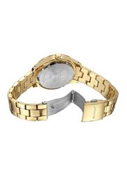 Curren Analog Wrist Watch for Women with Stainless Steel Band, Water Resistant, Gold-Silver