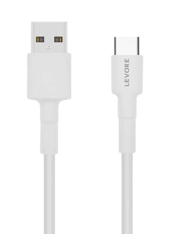 Levore 1-Meter TPE USB Type-C Cable, USB Type A to USB Type-C for Smartphones/Tablets, White