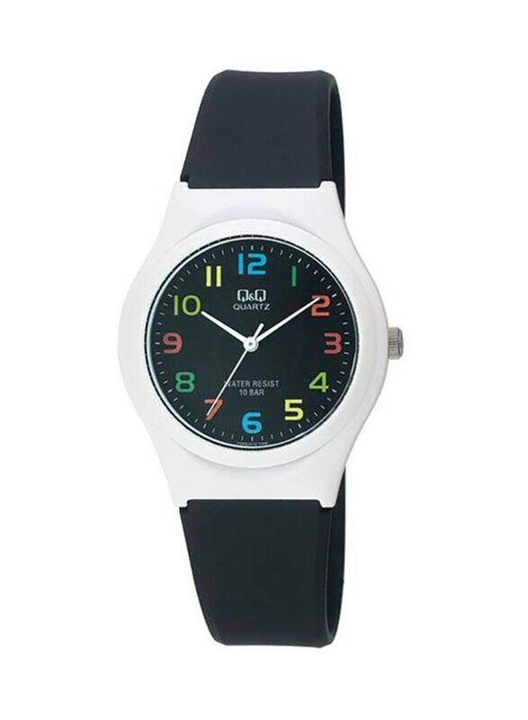 

Q&Q Wrist Analog Watch for Unisex with PU Leather Band, Water Resistant, VQ86J012Y, Black