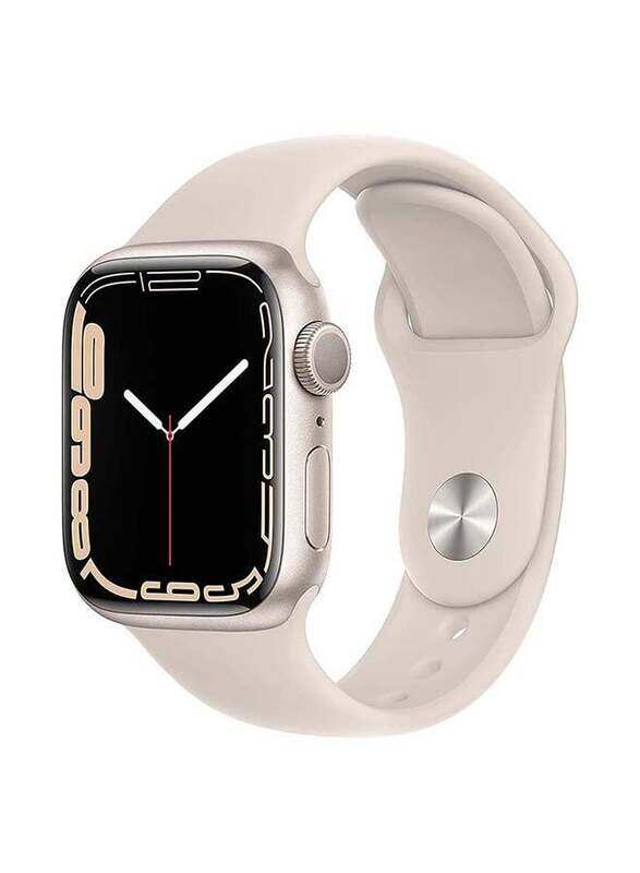 

Apple Watch Series 7 45mm Smartwatch, GPS Aluminium Case with Sport Band, Starlight