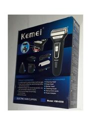 Kemei 3-In-1 Twin Blade Reciprocating Three Blades Electric Shaver, KM-6558, Black/Silver